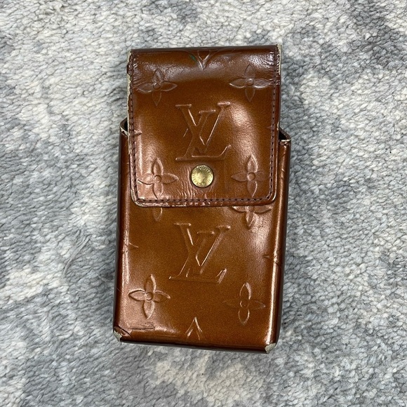 Louis Vuitton Monogram Vernis Greene Cigarette Case Pochette Brown Copper TH0013 - Picture 1 of 17